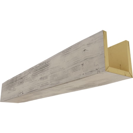 3-Sided (U-beam) Sandblasted Endurathane Faux Wood Ceiling Beam, Burnished Pine, 8W X 6H  X 8'L